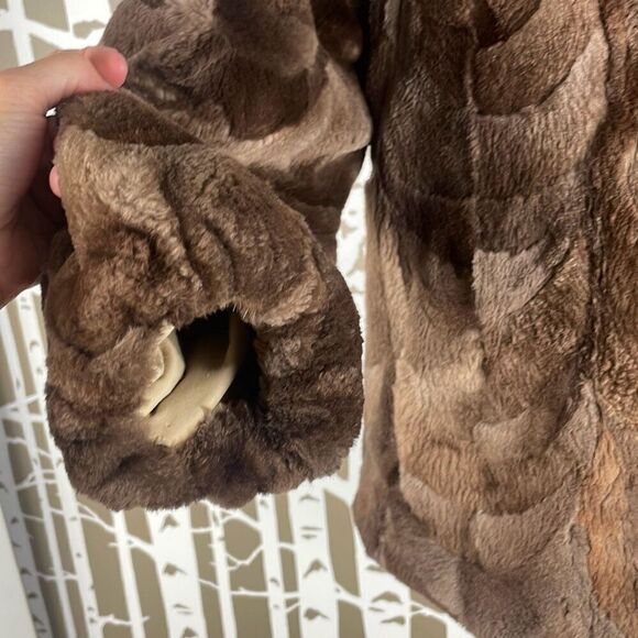 2 in 1 Reversible Brown Sheared Fur Jacket - Picture 7 of 9